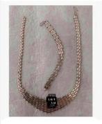 Antieke Verzilverde ketting en armband, 45/19 cm, Sieraden, Tassen en Uiterlijk, Antieke sieraden, Ophalen of Verzenden, Overige materialen