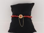 Bloedkoralen armband met gouden slot                     D10