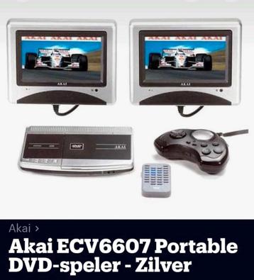 Akai portable dvd spelers en spelcomputer voor in de auto. 