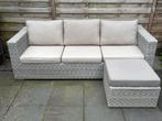 Loungebank met hocker (kussens nieuwstaat), Tuin en Terras, Ophalen, Zo goed als nieuw, Loungeset