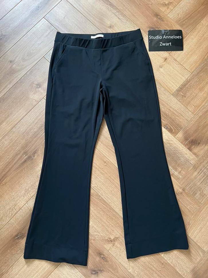 Studio anneloes flair bonded broek XL zwart travelstof, Kleding | Dames, Broeken en Pantalons, Zo goed als nieuw, Maat 46/48 (XL) of groter