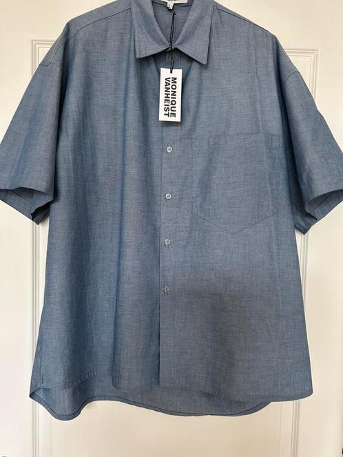 Monique van Heist shirt dad blue chambray blauw Maat L, Kleding | Dames, Blouses en Tunieken, Zo goed als nieuw, Blauw, Ophalen of Verzenden