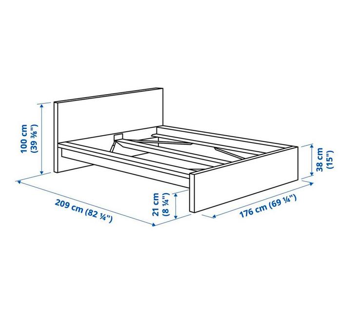 IKEA Malm bedframe 160x200 - Wit, Huis en Inrichting, Slaapkamer | Bedden, Zo goed als nieuw, Tweepersoons, 160 cm, 200 cm, Hout