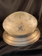 Plafondlamp van glas en metaal, Ophalen of Verzenden, Glas, X, X