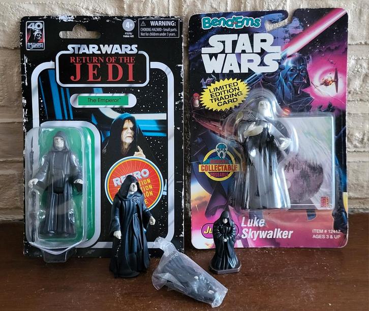Lotje Star Wars Emperor Actiefiguren Bend-Ems en Retro kaart, Verzamelen, Star Wars, Actiefiguurtje, Ophalen of Verzenden