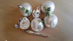 Oude retro zilveren glazen kerstballen deuk kerstboom pegel., Ophalen of Verzenden, Zo goed als nieuw
