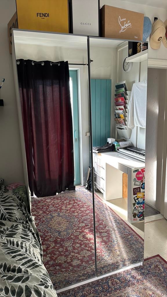 Pax kast spiegeldeuren (201x100x50cm), Huis en Inrichting, Kasten | Kledingkasten, Ophalen, 200 cm of meer, 50 tot 100 cm, Zo goed als nieuw