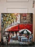 Metaal schilderij 3D terras tafereel, Huis en Inrichting, Woonaccessoires | Schilderijen, Tekeningen en Foto's, Schilderij, Ophalen of Verzenden