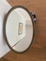 Ovale spiegel met blauwe rand, Antiek en Kunst, Antiek | Spiegels, 50 tot 100 cm, Minder dan 100 cm, Ophalen of Verzenden, Ovaal