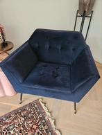 Dutchbone Kate Fauteuil - Prachtig Blauw, Ophalen, 75 tot 100 cm, Zo goed als nieuw, Metaal