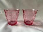 Retro stijl Set van 2 Duralex France drink waterglazen, Ophalen, Gebruikt, Waterglas