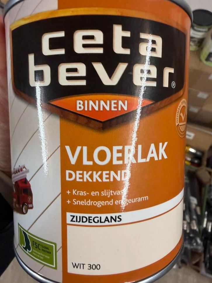 Cetabever dekkende vloerlak wit 0,75liter, Hobby en Vrije tijd, Schilderen, Nieuw, Ophalen of Verzenden