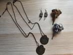 Steampunk accesoires, tas, panty, ketting, oorbellen, broche, Ophalen of Verzenden, Zo goed als nieuw, Bruin, Overige materialen