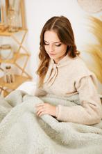 Merino wollen deken - grijs 140x200cm, Verzenden, Nieuw