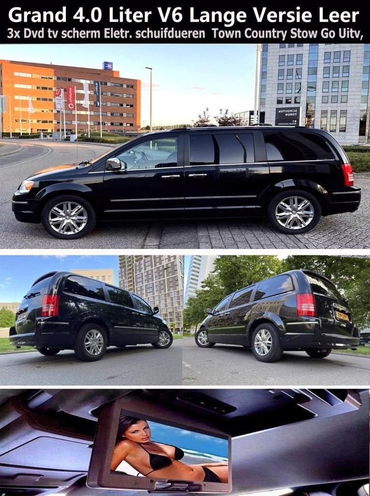 Luxe Grand Town Country 4.0i Stow & Go 7p. Leer Tv Inr Mog, Auto's, Chrysler, Particulier, Grand Voyager, ABS, Achteruitrijcamera