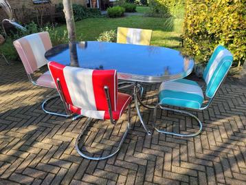 Bel Air diner tafel TO-26 + 4 slede stoelen sixties fifties  beschikbaar voor biedingen