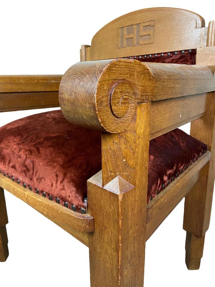 Art Deco Kloosterstoel - Jaren 20 Stijlmeubel, Antiek en Kunst, Antiek | Meubels | Stoelen en Banken, Ophalen