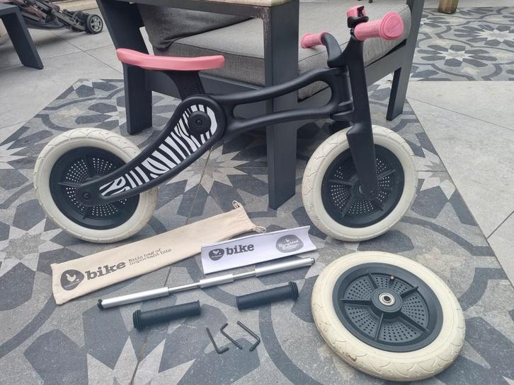 Wishbone Bike 2-in-1 Loopfiets Zwart/Wit Zebra Roze, Kinderen en Baby's, Speelgoed | Buiten | Voertuigen en Loopfietsen, Gebruikt