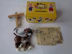 Oude Pelham Puppets Dog met Doos, Engeland, jr'60/70s, Ophalen of Verzenden, Zo goed als nieuw