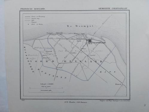 14 / Colijnsplaat Noord Beverland Zeeland Litho 1867 Kuyper, Antiek en Kunst, Kunst | Litho's en Zeefdrukken, Ophalen of Verzenden