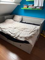 Ikea uitschuifbed grijs met twee matrassen, Ophalen, 90 cm, Eenpersoons, Wit