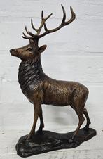 bronzen beeld / HERT/ 28 cm hoog / EDELHERT, Ophalen of Verzenden, Nieuw, Hert, Beeldje of Figuurtje