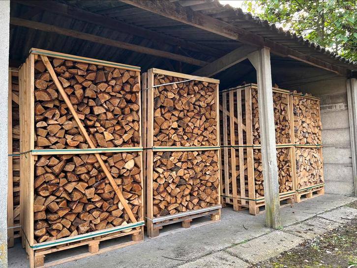 AFHAALACTIEOvengedroogd haardhout Eiken pallet 2 kuub strak, Tuin en Terras, Haardhout, Blokken, Eikenhout, Minder dan 3 m³, Ophalen