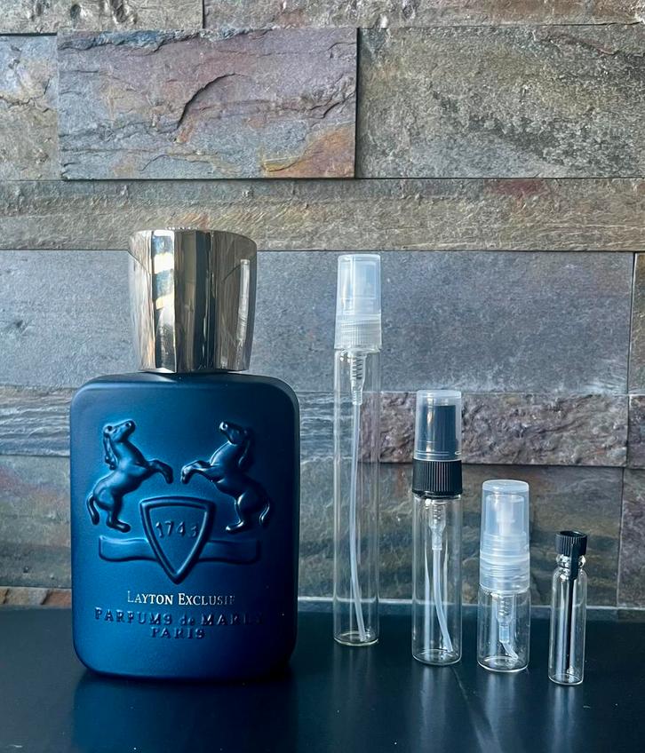 Parfums de Marly Layton Excusif sample, Sieraden, Tassen en Uiterlijk, Uiterlijk | Parfum, Zo goed als nieuw, Ophalen of Verzenden