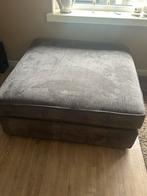 Antraciete ribstof hocker, Ophalen, Vierkant, 100 tot 125 cm, Zo goed als nieuw