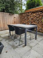 Hartman tuintafel met 4 stoelen, Ophalen, Gebruikt, Rechthoekig, Metaal