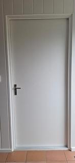 Te koop maat werk stompe deur, stralend wit met klink, Ophalen, Zo goed als nieuw, Binnendeur, 200 tot 215 cm