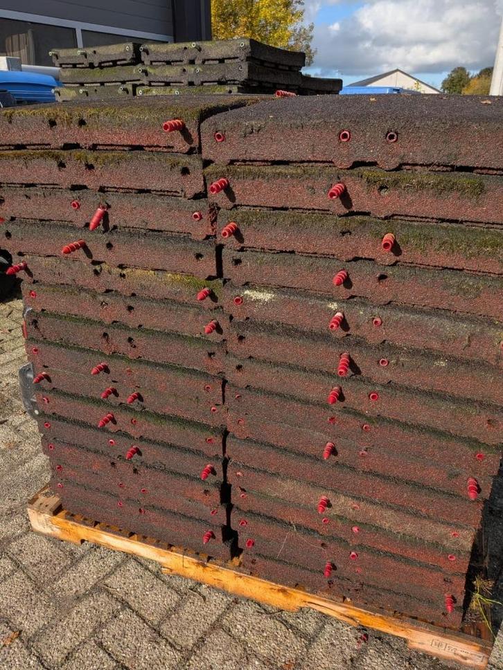 Rubberen tegels 50 x 50 x 6 cm, Tuin en Terras, Tegels en Klinkers, Gebruikt, Overige typen, Rubber, 10 m² of meer, Ophalen