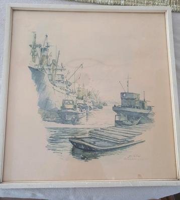 Haven Amsterdam 1955 Jan Willem Haijton (1914-1979). beschikbaar voor biedingen