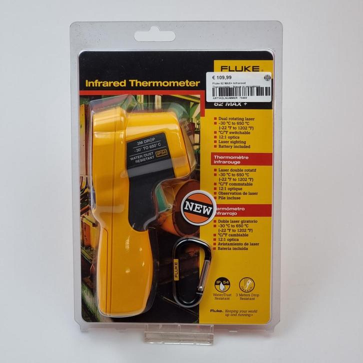 Fluke 62 MAX+ Infrarood Thermometer | Nieuw in verpakking, Doe-het-zelf en Verbouw, Meetapparatuur, Nieuw