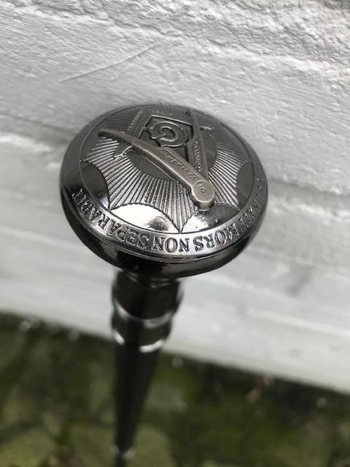 mooie metalen vrijmetselaars-wandelstok, Diversen, Wandelstokken, Zo goed als nieuw, Ophalen of Verzenden