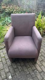 Eetkamerstoelen set van 4 op wieltjes - Bruin, Ophalen, Gebruikt, Minder dan 75 cm, Stof