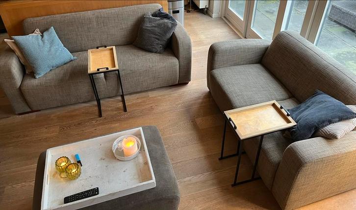 Twee Montel Banken, Huis en Inrichting, Banken | Bankstellen, Gebruikt, Rechte bank, Overige maten, 150 tot 200 cm, 75 tot 100 cm