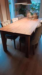 Massief teak houten eettafel 220x100, Huis en Inrichting, Tafels | Eettafels, Ophalen, Teakhout, 200 cm of meer, 50 tot 100 cm