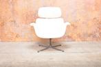 ZGAN! fraaie witte leren Artifort Big Tulip design fauteuil, Huis en Inrichting, Fauteuils, 75 tot 100 cm, Ophalen of Verzenden
