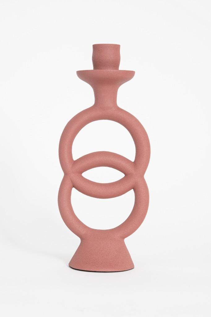NIEUWE Sissy Boy zachtrode terra kandelaar dubbele cirkel, Huis en Inrichting, Woonaccessoires | Kandelaars en Kaarsen, Nieuw