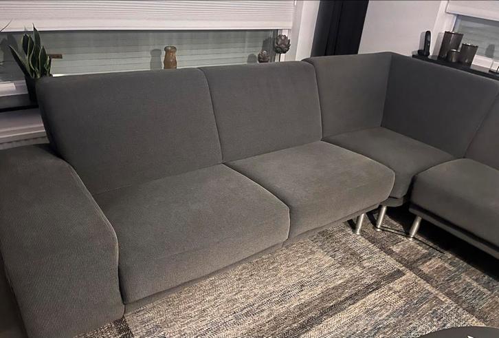 Grijze Hoekbank - Comfortabel en Stijlvol, Huis en Inrichting, Banken | Bankstellen, Zo goed als nieuw, Hoekbank, Vierpersoons of meer