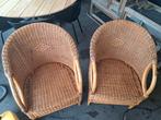 Stevige rieten stoelen, Tuin en Terras, Ophalen of Verzenden, Gebruikt, Rotan
