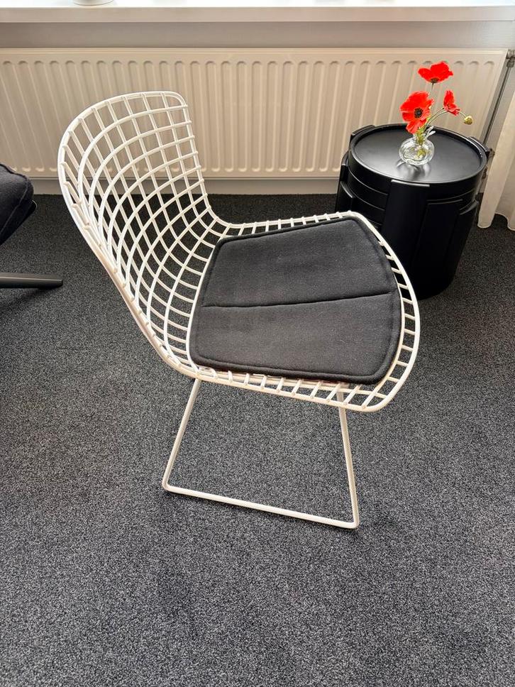 4 originele Knoll Bertoia Side Chairs, Huis en Inrichting, Stoelen, Zo goed als nieuw, Vier, Metaal, Wit, Ophalen