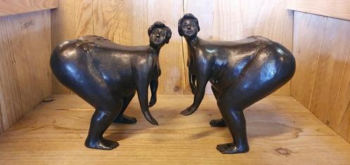 DIKKE DAMES / BRONZEN BEELDEN / 2 modellen, Antiek en Kunst, Kunst | Beelden en Houtsnijwerken, Ophalen of Verzenden
