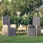 Tuinstoelen 2 st verstelbaar met kussens poly rattan, Tuin en Terras, Tuinmeubel-accessoires, Ophalen of Verzenden, Nieuw