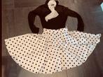 Rock& roll Polkadot outfit maat L, Kleding | Dames, Ophalen of Verzenden, Zo goed als nieuw, Maat 38/40 (M), Carnaval