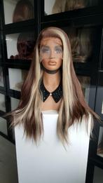 Luxe Lace Pruik: Donker bruin met Blond, Stijl 70cm, Sieraden, Tassen en Uiterlijk, Uiterlijk | Haarverzorging, Ophalen of Verzenden