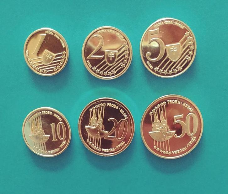 Slovenska Probeset euro's  2004 in zilver 0,925, Postzegels en Munten, Munten | Europa | Euromunten, Setje, Overige waardes, Zilver