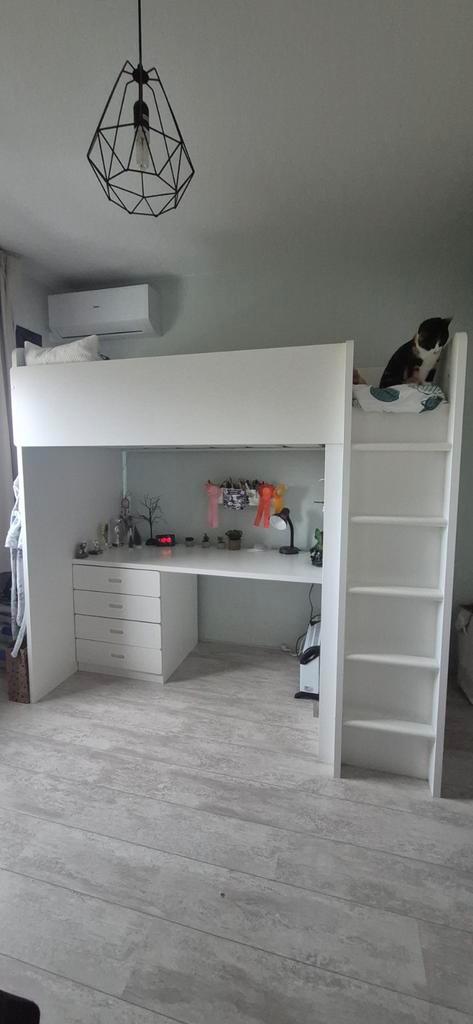 Ikea Stuva Hoogslaper + Matras, Huis en Inrichting, Slaapkamer | Stapelbedden en Hoogslapers, Zo goed als nieuw, Hoogslaper, 90 cm