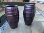 2 grote paarse potten 50 cm hoog, Huis en Inrichting, Woonaccessoires | Vazen, Glas, Zo goed als nieuw, 50 tot 75 cm, Ophalen